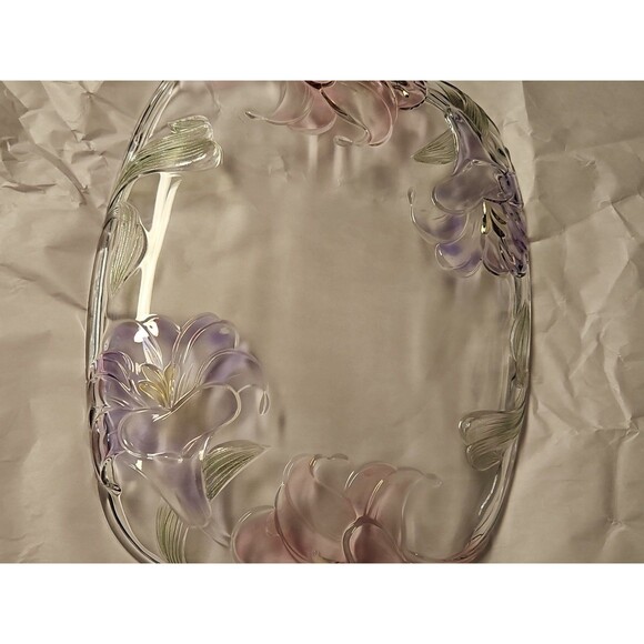 MIKASA Crystal Floral 12" Platter - Clear Glass - Picture 7 of 10